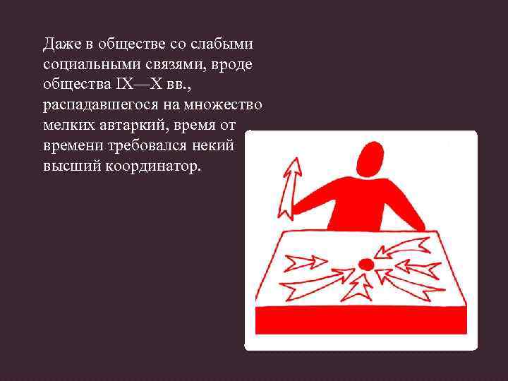 Даже в обществе со слабыми социальными связями, вроде общества IX—X вв. , распадавшегося на