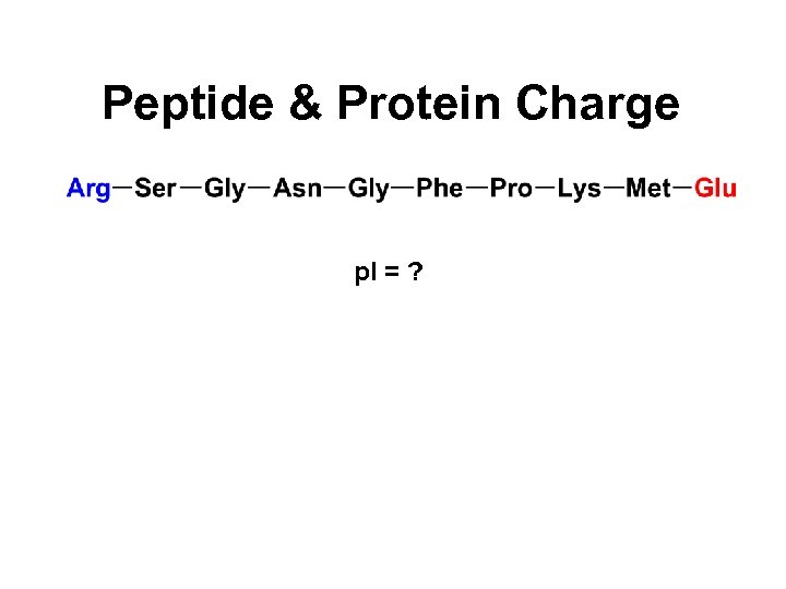 Peptide & Protein Charge p. I = ? 