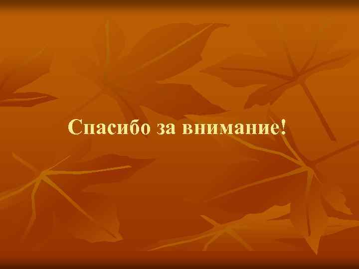 Спасибо за внимание! 