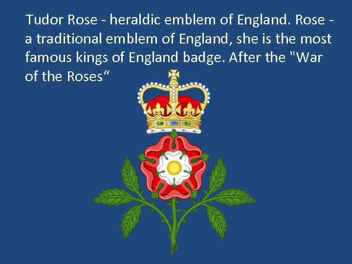 Tudor Rose - heraldic emblem of England. Rose a traditional emblem of England, she