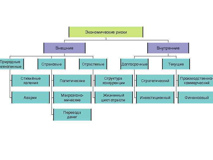 Экономические риски. Классификация явлений природы. Схема классификации природных явлений. Внешние риски страновой. Экономические страновые риски.