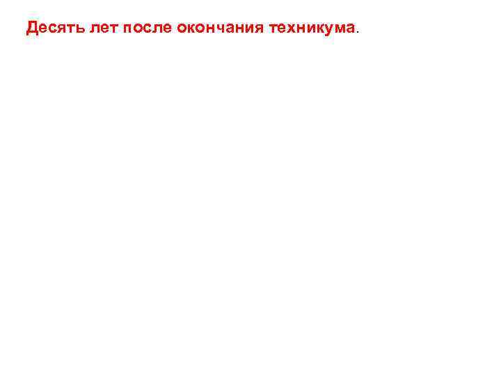 Десять лет после окончания техникума. 