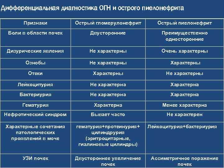 Гломерулонефрит и пиелонефрит презентация