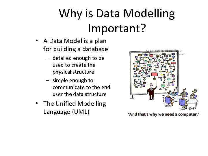 Why is Data Modelling Important? • A Data Model is a plan for building