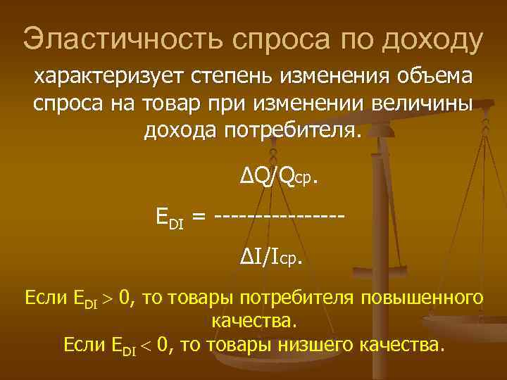 Эластичность спроса по доходу характеризует степень изменения объема спроса на товар при изменении величины