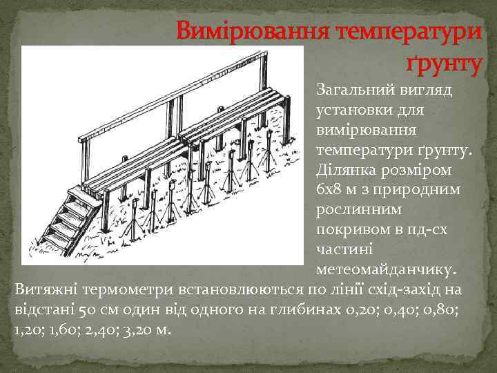Вимірювання температури ґрунту Загальний вигляд установки для вимірювання температури ґрунту. Ділянка розміром 6 х8