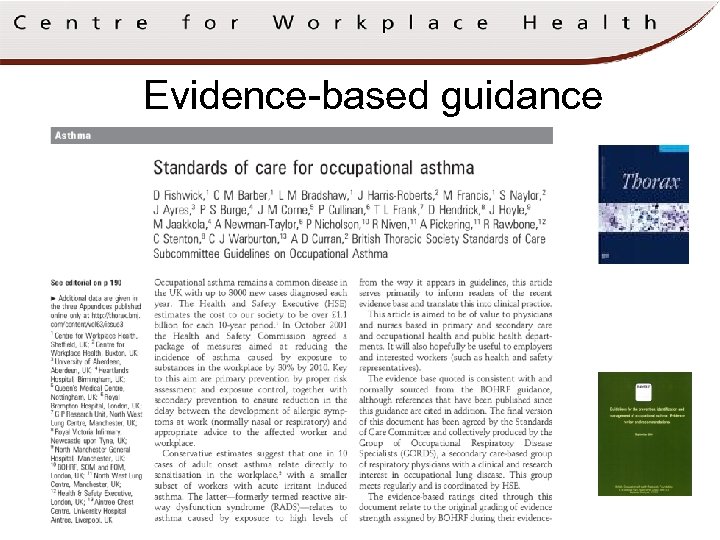 Evidence-based guidance 