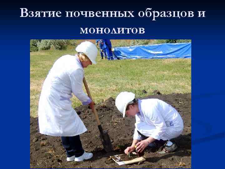 Взятие почвенных образцов и монолитов 