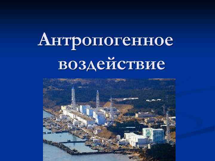 Антропогенное воздействие 