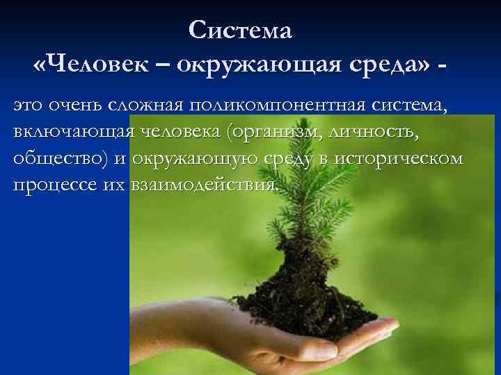 Система «Человек – окружающая среда» это очень сложная поликомпонентная система, включающая человека (организм, личность,