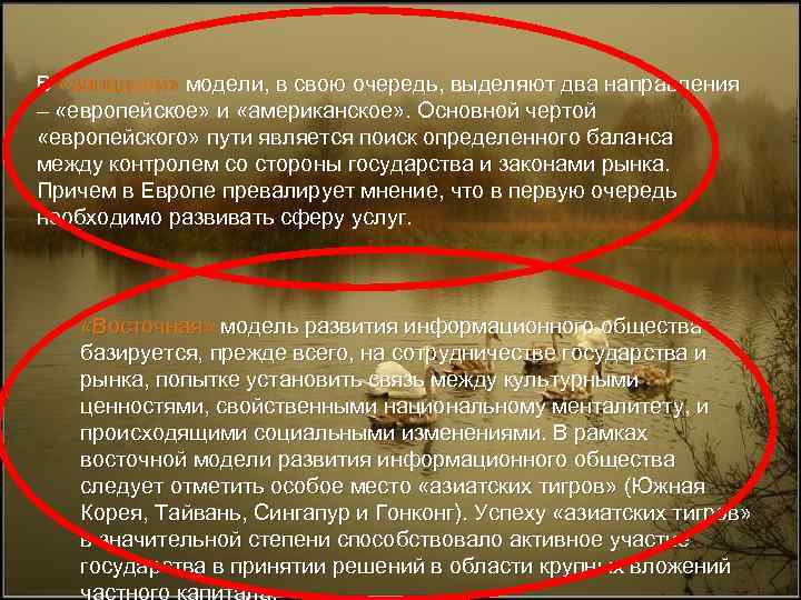 В «западной» модели, в свою очередь, выделяют два направления – «европейское» и «американское» .