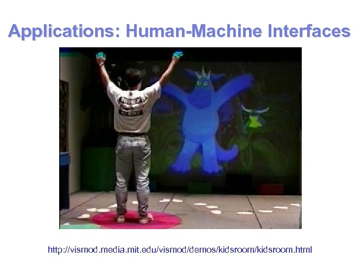 Applications: Human-Machine Interfaces http: //vismod. media. mit. edu/vismod/demos/kidsroom. html 