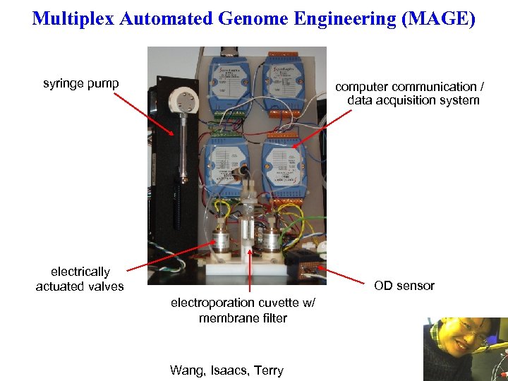 Multiplex Automated Genome Engineering (MAGE) syringe pump computer communication / data acquisition system electrically