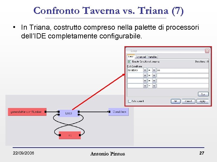 Confronto Taverna vs. Triana (7) • In Triana, costrutto compreso nella palette di processori