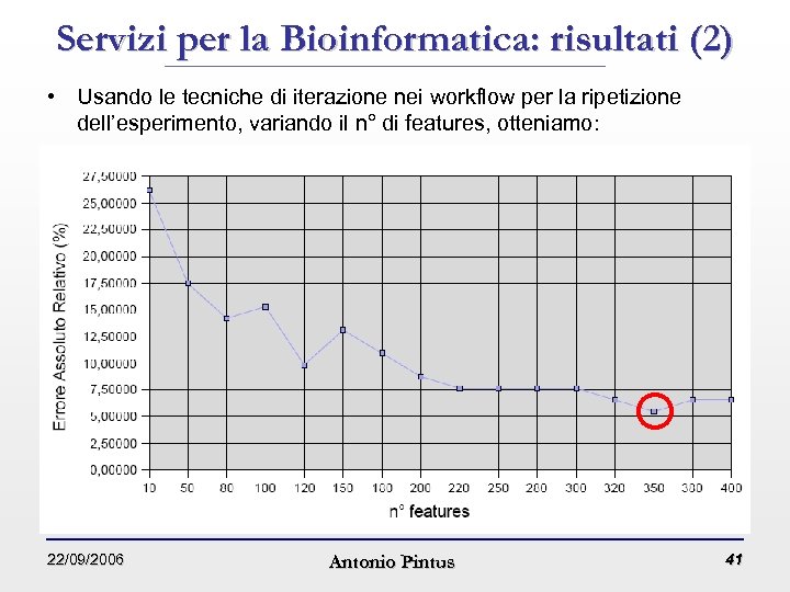 Servizi per la Bioinformatica: risultati (2) • Usando le tecniche di iterazione nei workflow