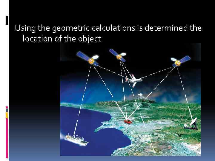Using the geometric calculations is determined the location of the object 