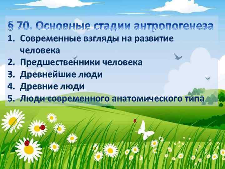 1. Современные взгляды на развитие человека 2. Предшественники человека 3. Древнейшие люди 4. Древние