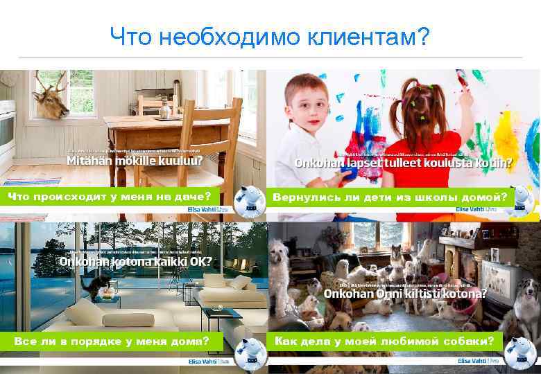 Что необходимо клиентам? Что происходит у меня на даче? Все ли в порядке у