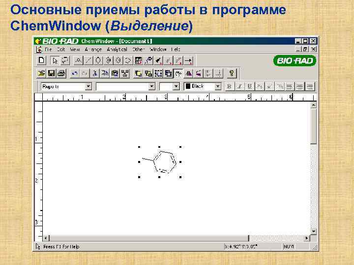 Основные приемы работы в программе Chem. Window (Выделение) 