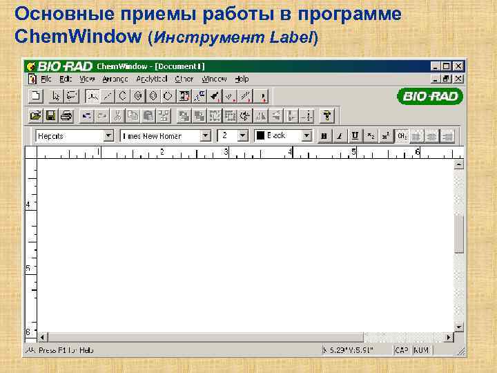 Основные приемы работы в программе Chem. Window (Инструмент Label) 