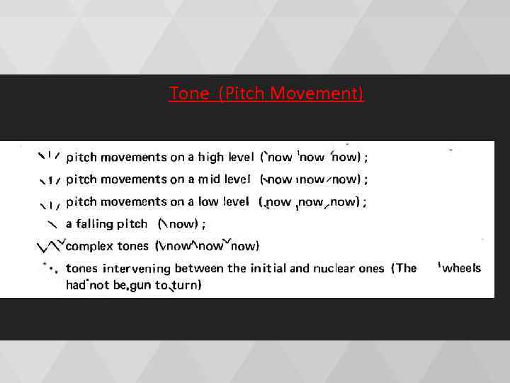 Tone (Pitch Movement) 