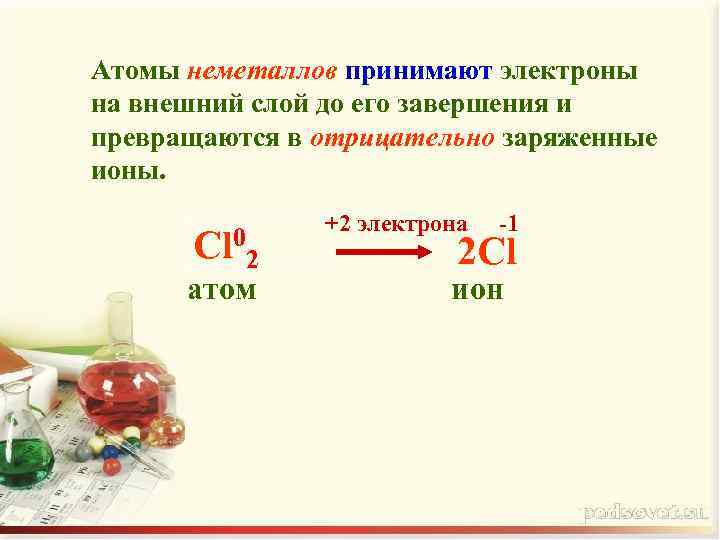 Атом принимающий электроны