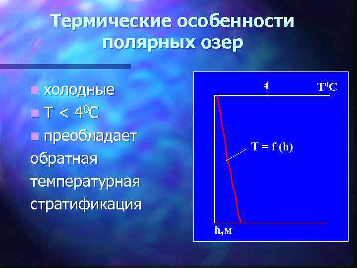 Термические особенности полярных озер n холодные 4 n. T < 4 0 C n