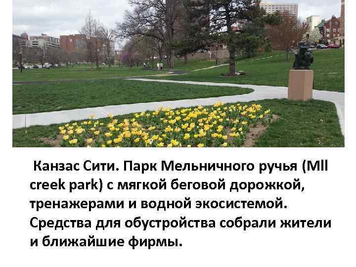 Канзас Сити. Парк Мельничного ручья (Mll creek park) с мягкой беговой дорожкой, тренажерами и