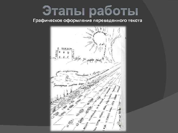 Этапы работы Графическое оформление переведенного текста 