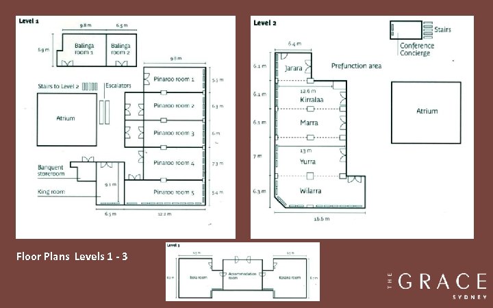 Floor Plans Levels 1 - 3 