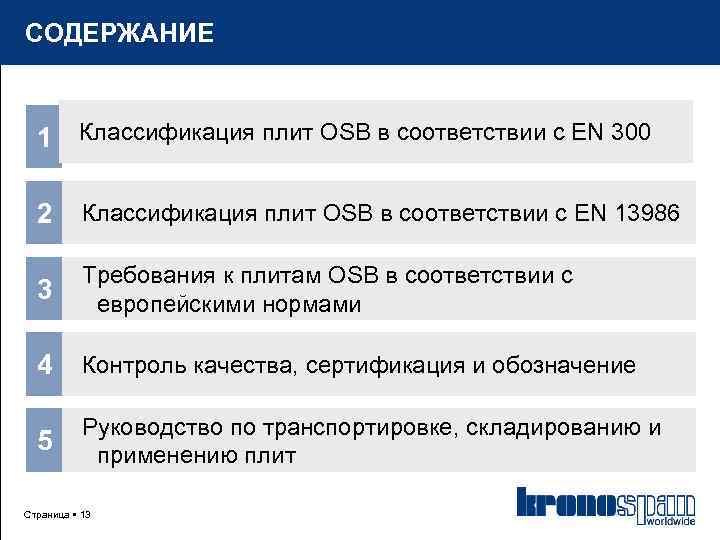 СОДЕРЖАНИЕ 1 Классификация плит OSB в соответствии с EN 300 2 Классификация плит OSB