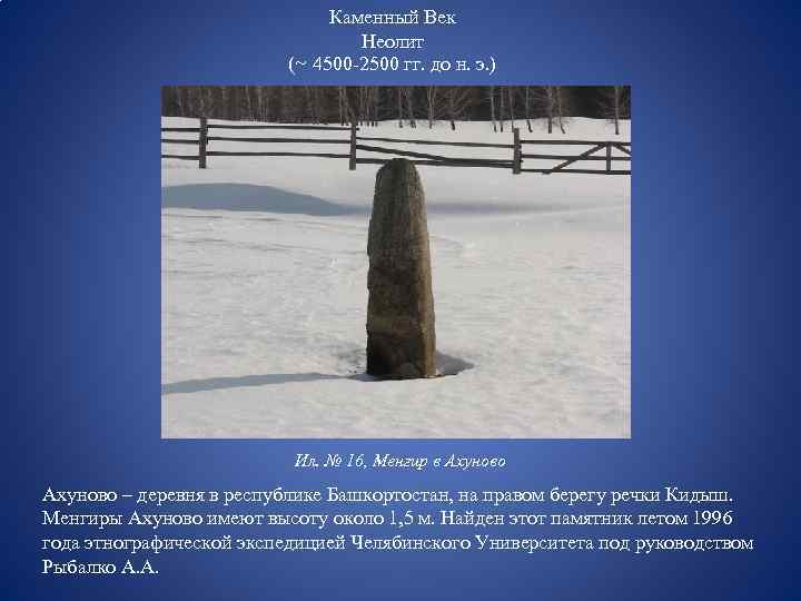 Каменный Век Неолит (~ 4500 -2500 гг. до н. э. ) Ил. № 16,