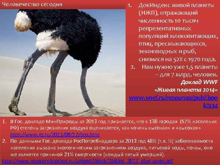 Человечество сегодня 1. Док. Индекс живой планеты (ИЖП), отражающий численность 10 тысяч репрезентативных популяций
