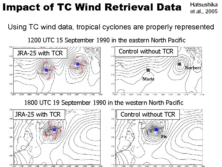 Impact of TC Wind Retrieval Data Hatsushika et al. , 2005 Using TC wind