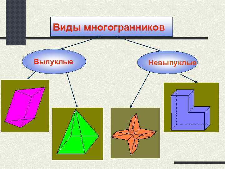 Виды многогранников Выпуклые Невыпуклые 