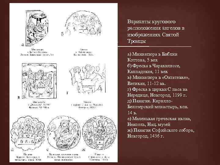  Варианты кругового расположения ангелов в изображениях Святой Троицы а) Миниатюра в Библии Коттона,