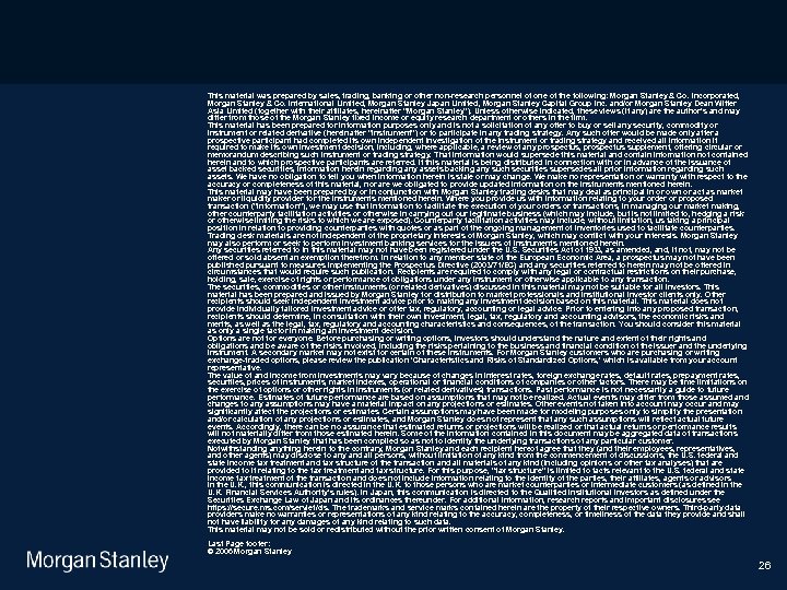 3/18/2018 This material was prepared by sales, trading, banking or other non-research personnel of