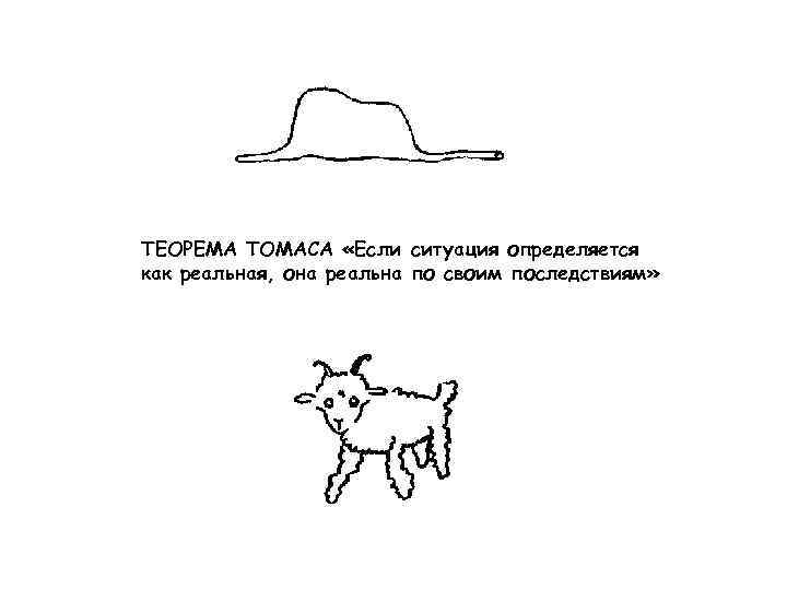 ТЕОРЕМА ТОМАСА «Если ситуация определяется как реальная, она реальна по своим последствиям» 