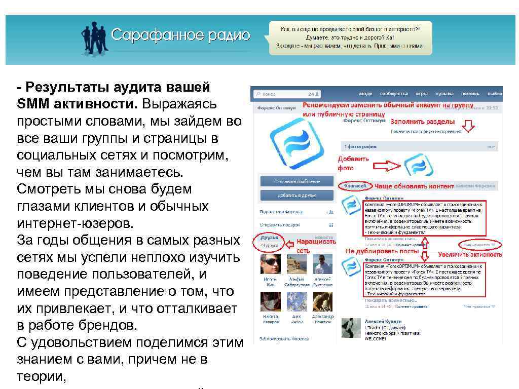 - Результаты аудита вашей SMM активности. Выражаясь простыми словами, мы зайдем во все ваши