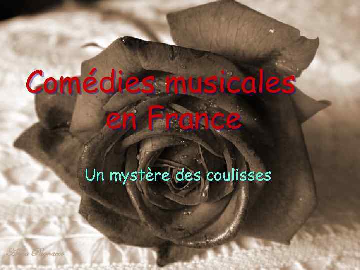 Comédies musicales en France Un mystère des coulisses 