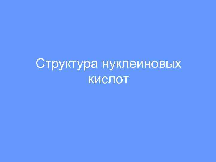 Структура нуклеиновых кислот 