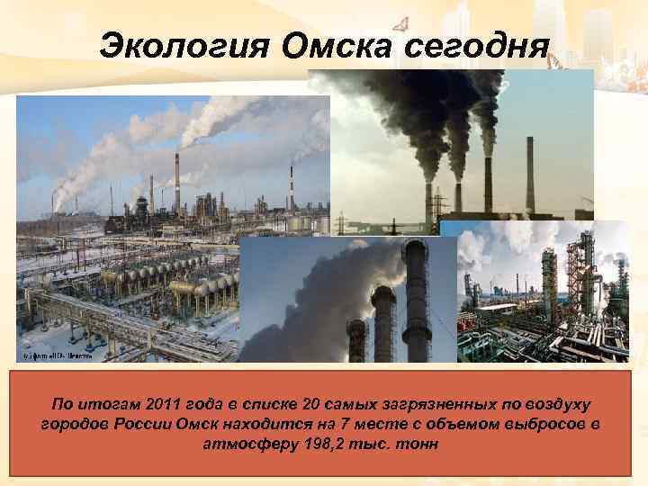 Экология Омска сегодня По итогам 2011 года в списке 20 самых загрязненных по воздуху