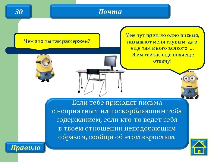 30 Почта Чем это ты так рассержен? Мне тут пришло одно письмо, называют меня