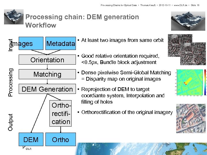 Processing Chains for Optical Data • Thomas Krauß • 2012 -10 -11 • www.