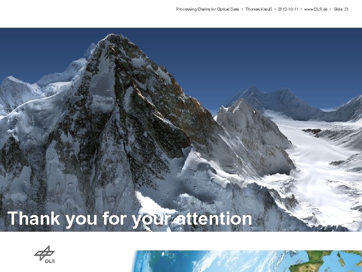 Processing Chains for Optical Data • Thomas Krauß • 2012 -10 -11 • www.