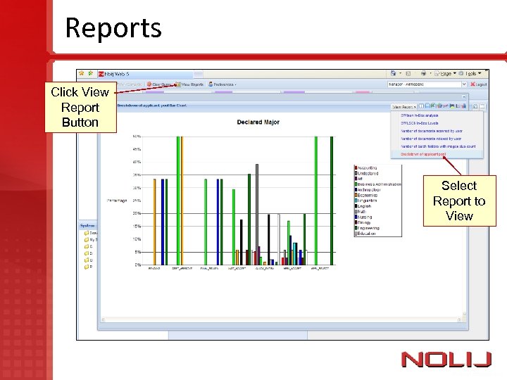 Reports Click View Report Button Select Report to View 