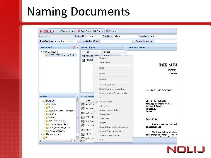 Naming Documents Need Picture of Document List 