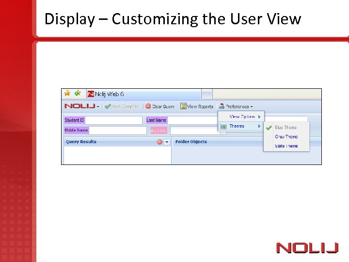 Display – Customizing the User View 
