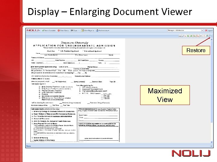 Display – Enlarging Document Viewer Restore Maximized View 