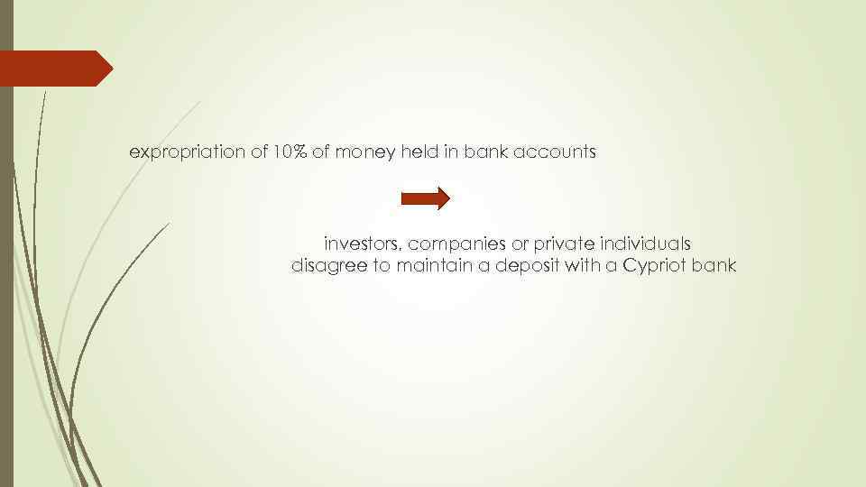 expropriation of 10% of money held in bank accounts investors, companies or private individuals